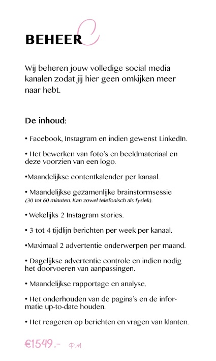 website beheer met prijs